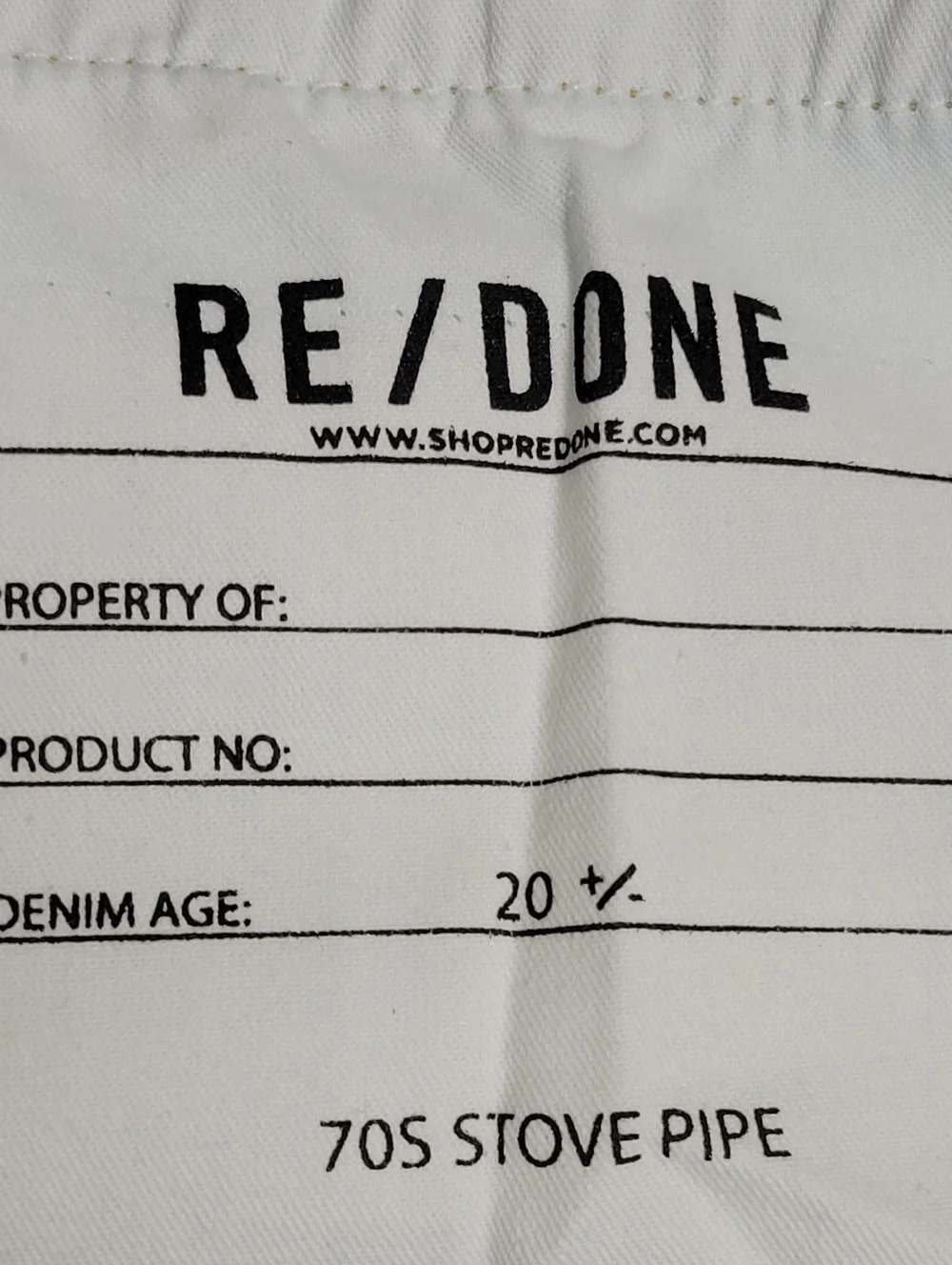 Re/Done 70S Stove Pipe Jeans Size 27.